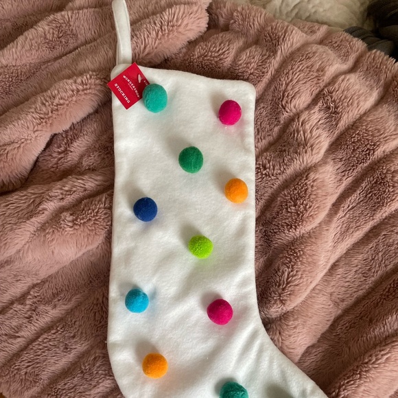 TARGET WONDERSHOP COLORFUL POM POM FLEECE CHRISTMAS STOCKING NWT - Picture 3 of 11